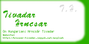 tivadar hrncsar business card
